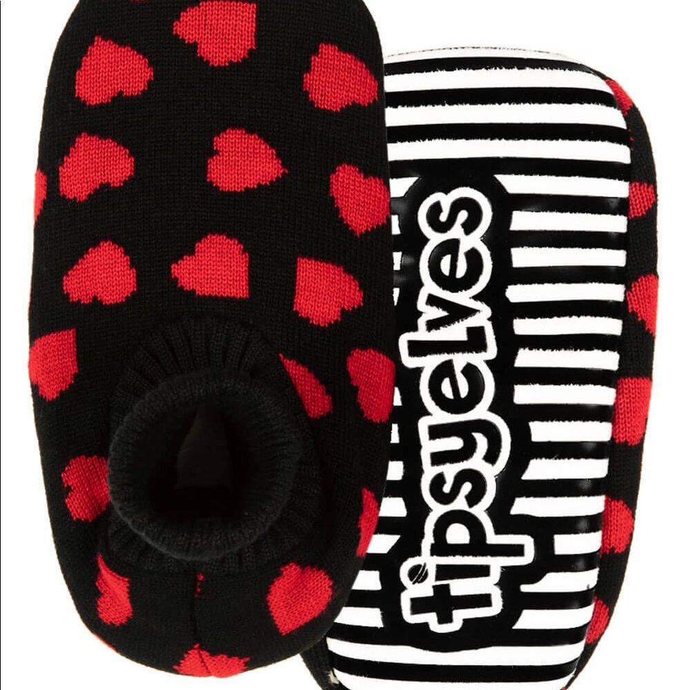 Tipsy Elves Hearts On Fire Slipper Socks